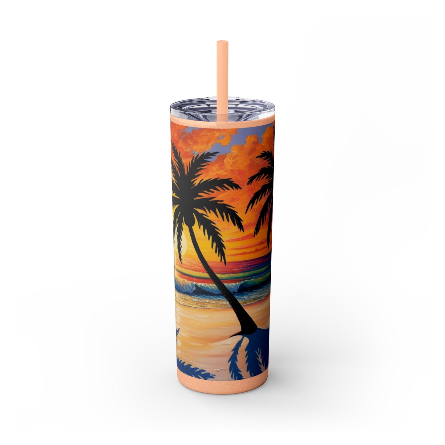 Brilliant Sunrise Skinny Tumbler with Straw, 20oz