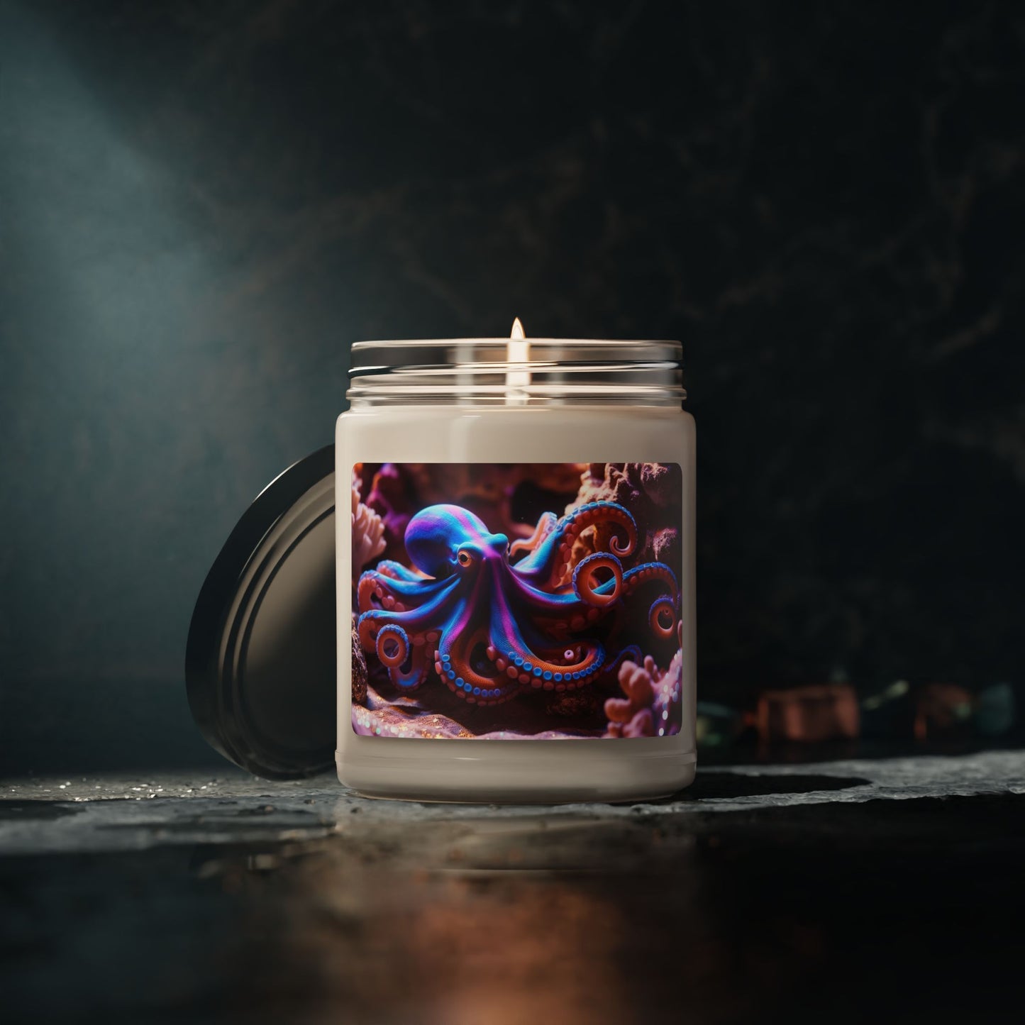 Octopus in Coral- Scented Soy Candle, 9oz