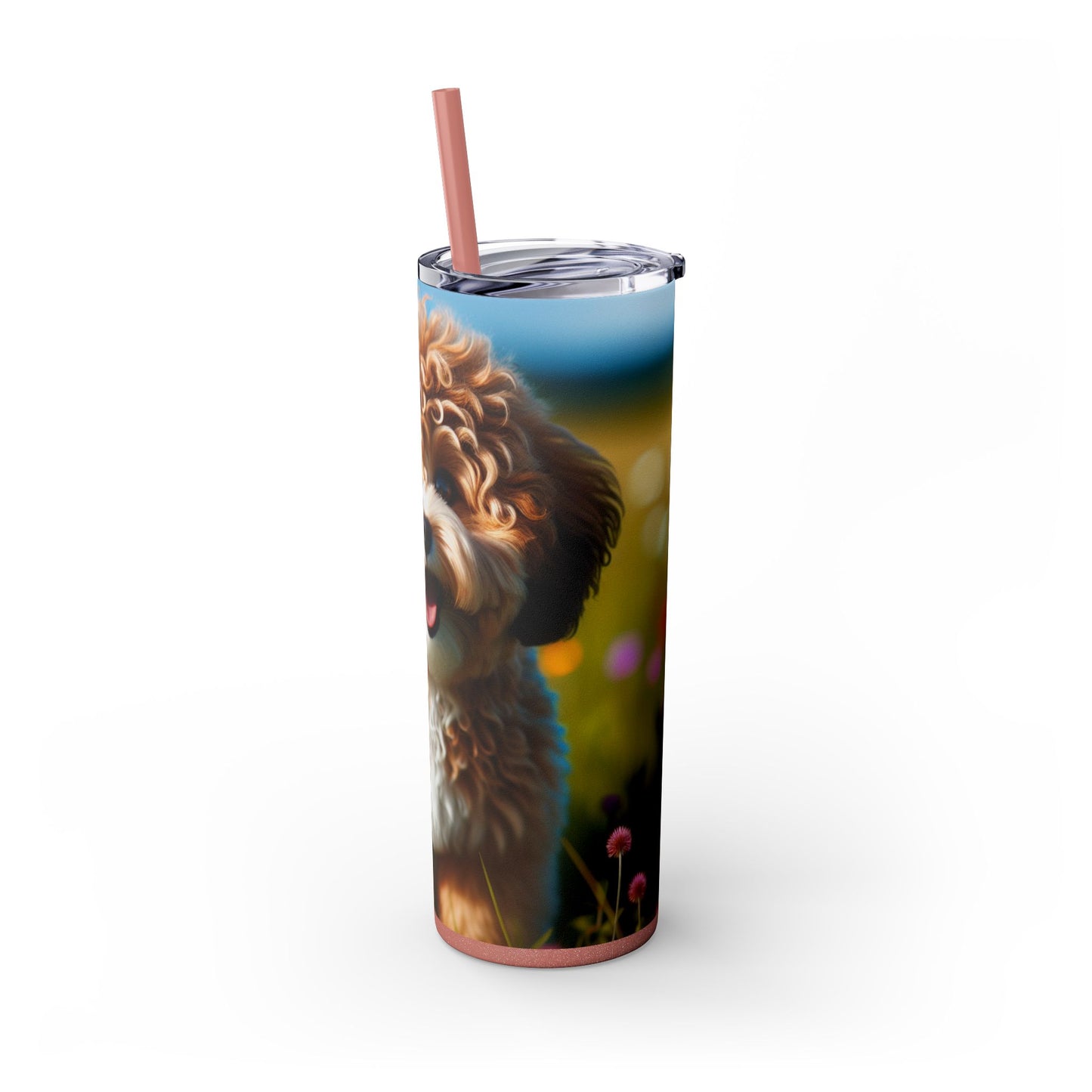 Russkaya Tsvetnaya Bolonka Tumbler with Straw, 20oz