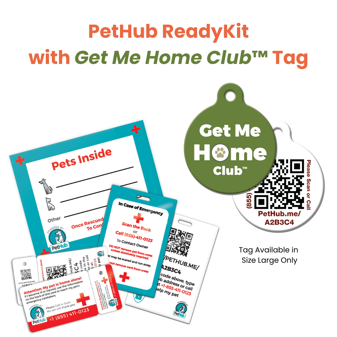 Kit completo de identificación de mascotas QR de PetHub: kit de emergencia completo