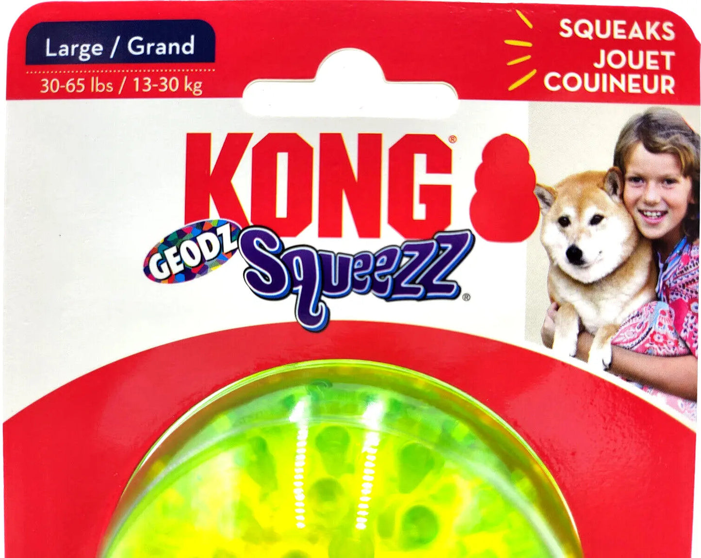 Kong Squeezz Geodz Balls - Juguete flotante para perros (2 unidades, 7,6 cm, colores variados)