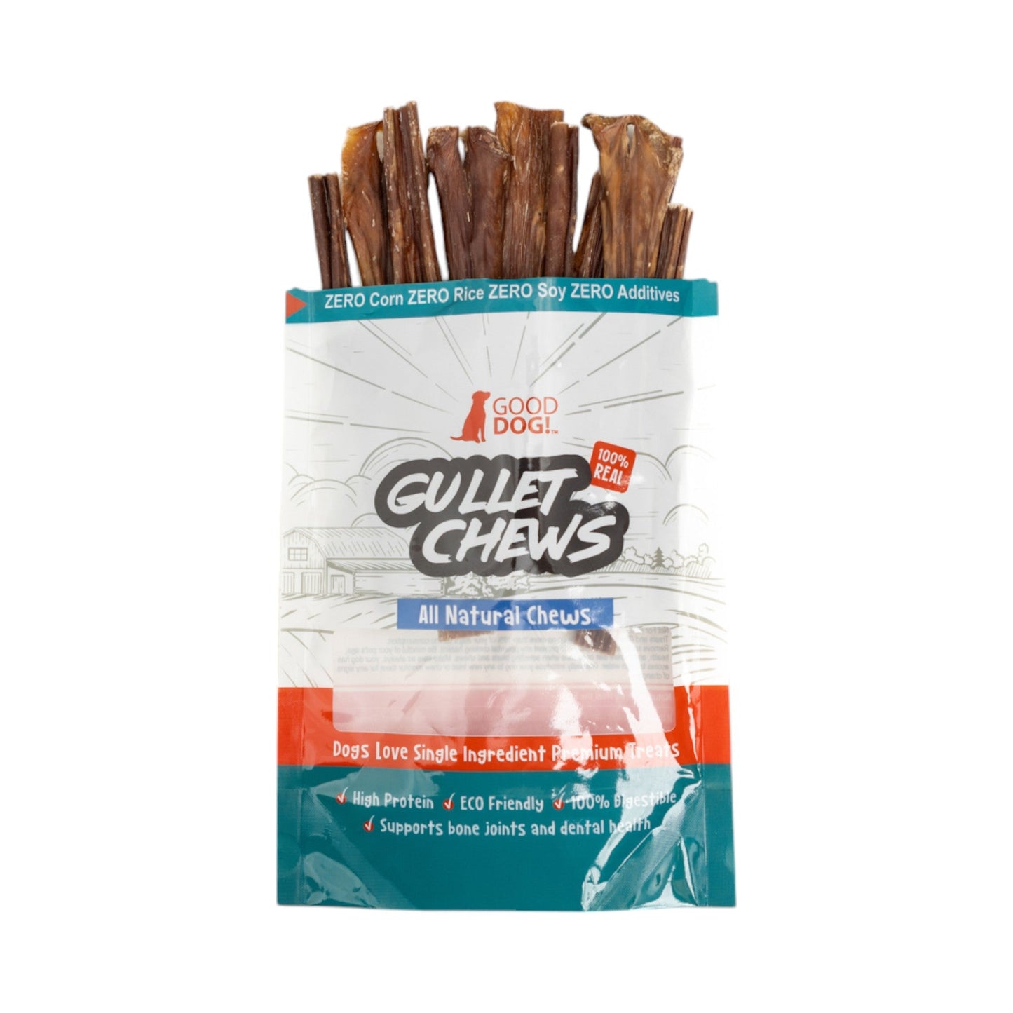 Golosinas naturales para perros con forma de esófago de res: deliciosas, nutritivas y saludables, 15 cm (paquete de 10)
