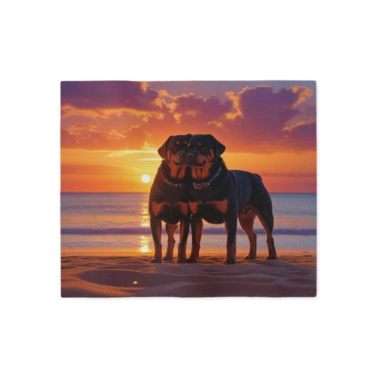 Manta sudadera con estampado de rottweiler Love