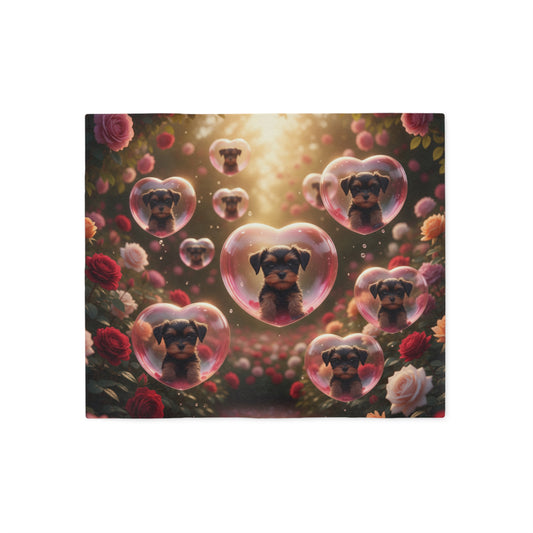 Valentine Puppy Heart Blanket