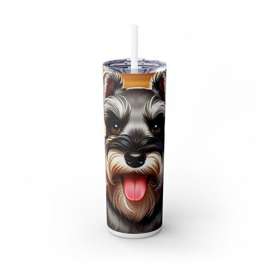 Miniature Schnauzer Skinny Tumbler with Straw, 20oz