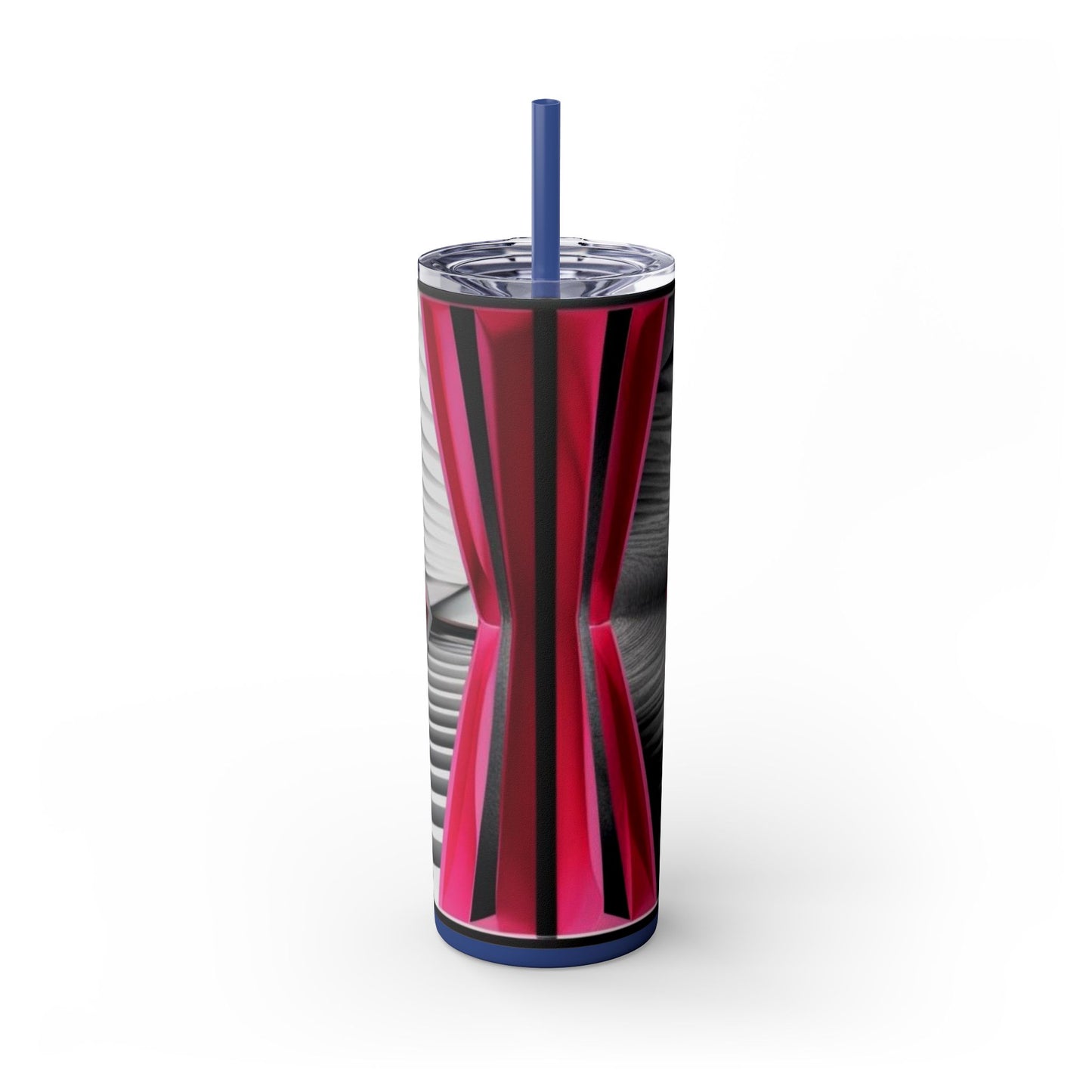 Optical Illusion Skinny Tumbler with Straw, 20oz
