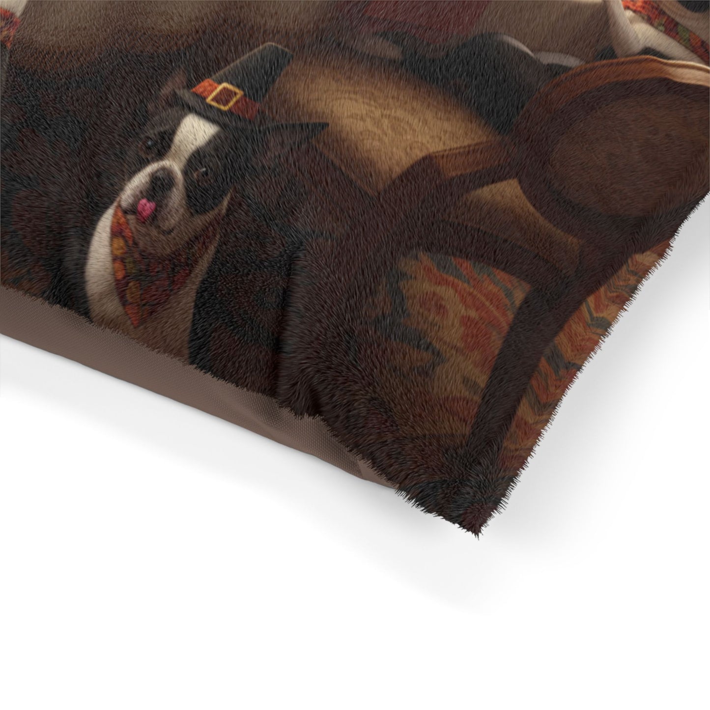 Boston Terrier Thanksgiving Dinner Pet Bed