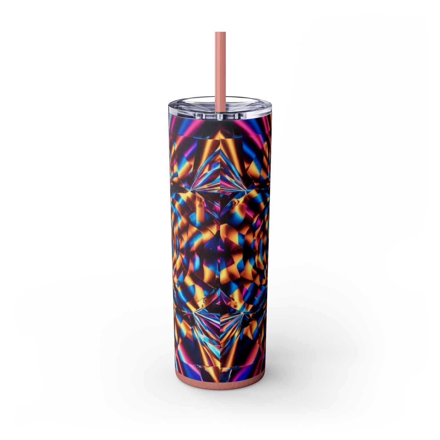 Optical Illusion Skinny Tumbler with Straw, 20oz