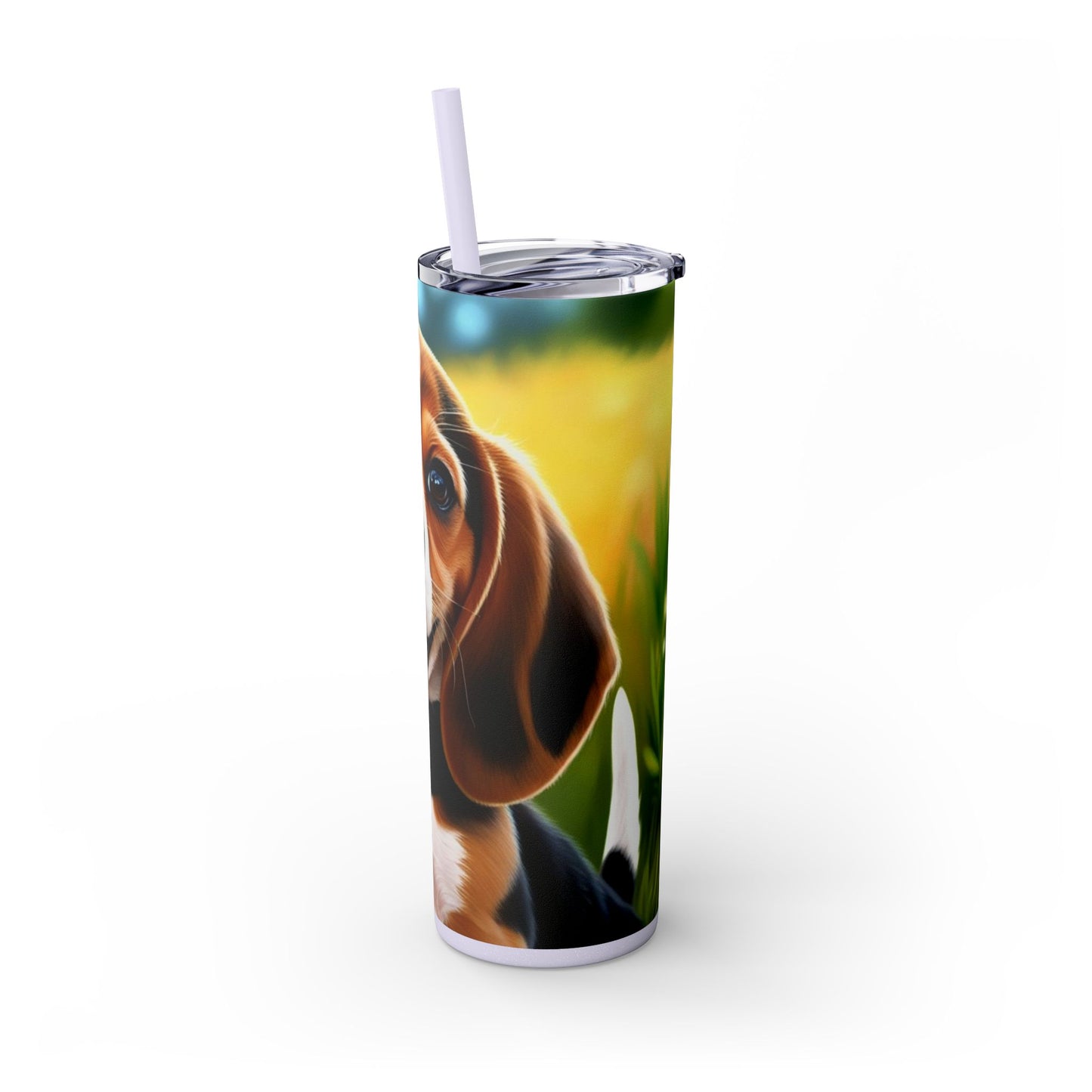 Beagle Skinny Tumbler with Straw, 20oz
