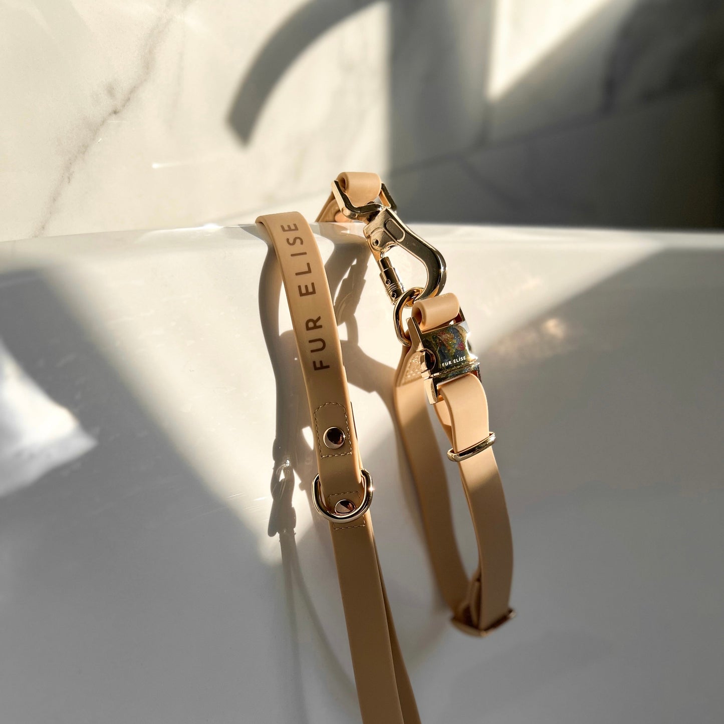 Ensemble collier et laisse Elise - Sable
