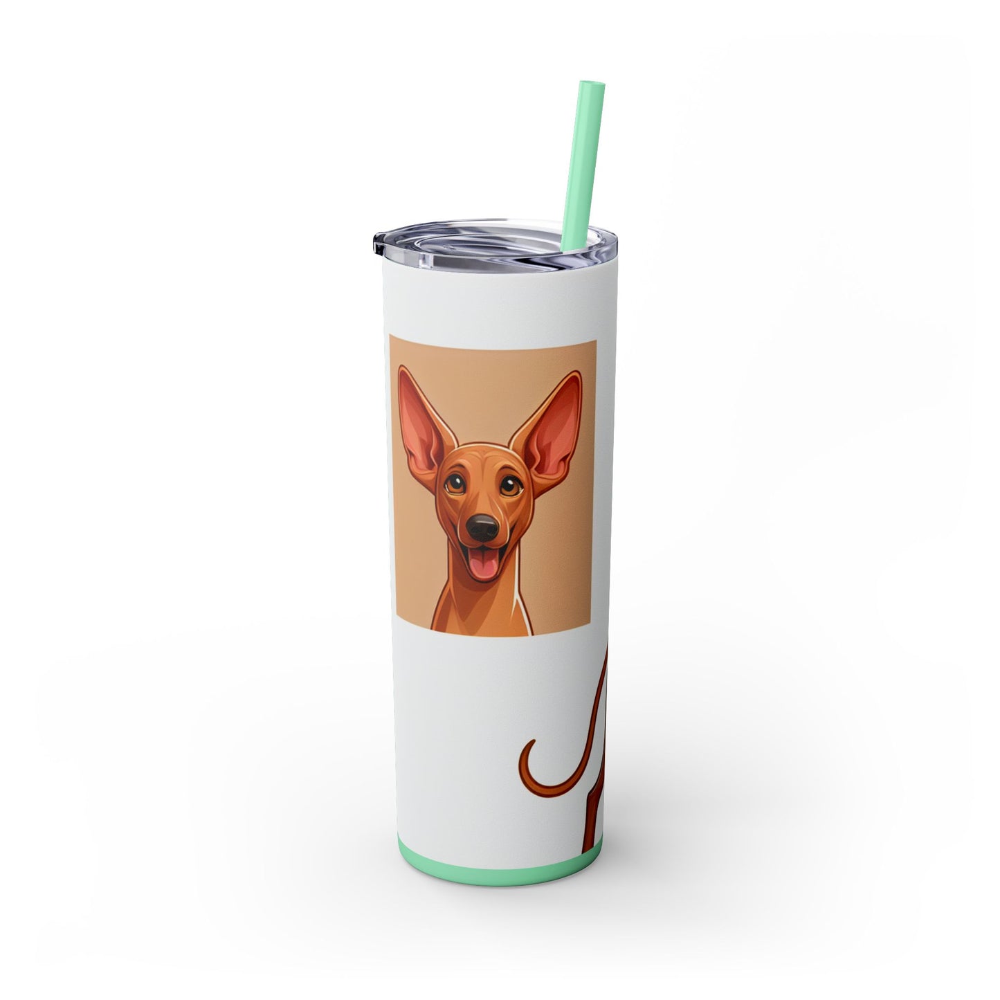 Pharaoh Hound Skinny Tumbler with Straw, 20oz