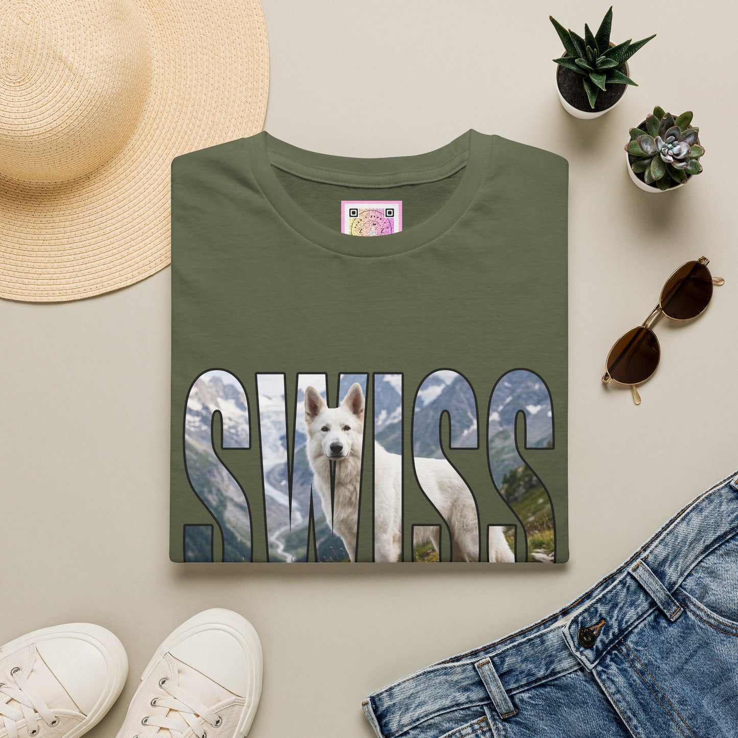 White Swiss Mountain Dog Tee Shirt