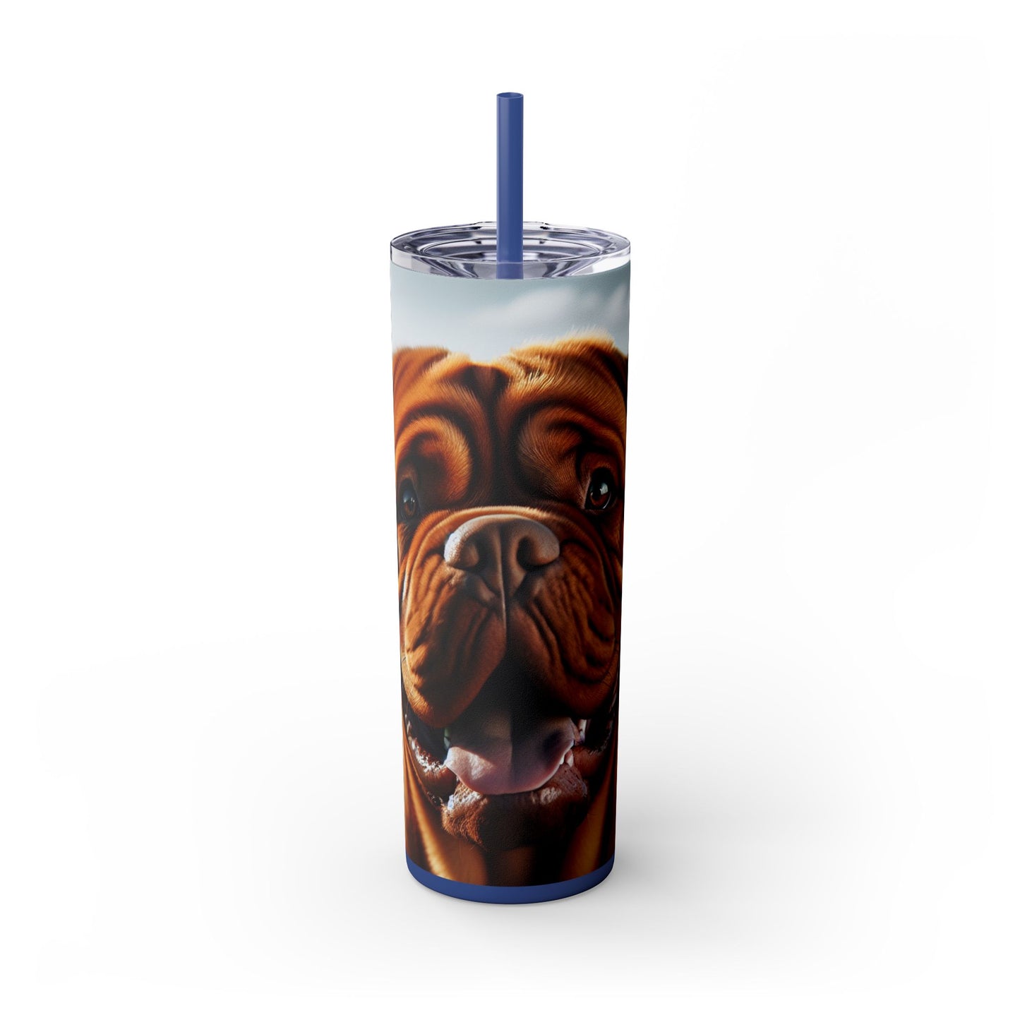 Dogue de Bordeaux Skinny Tumbler with Straw, 20oz