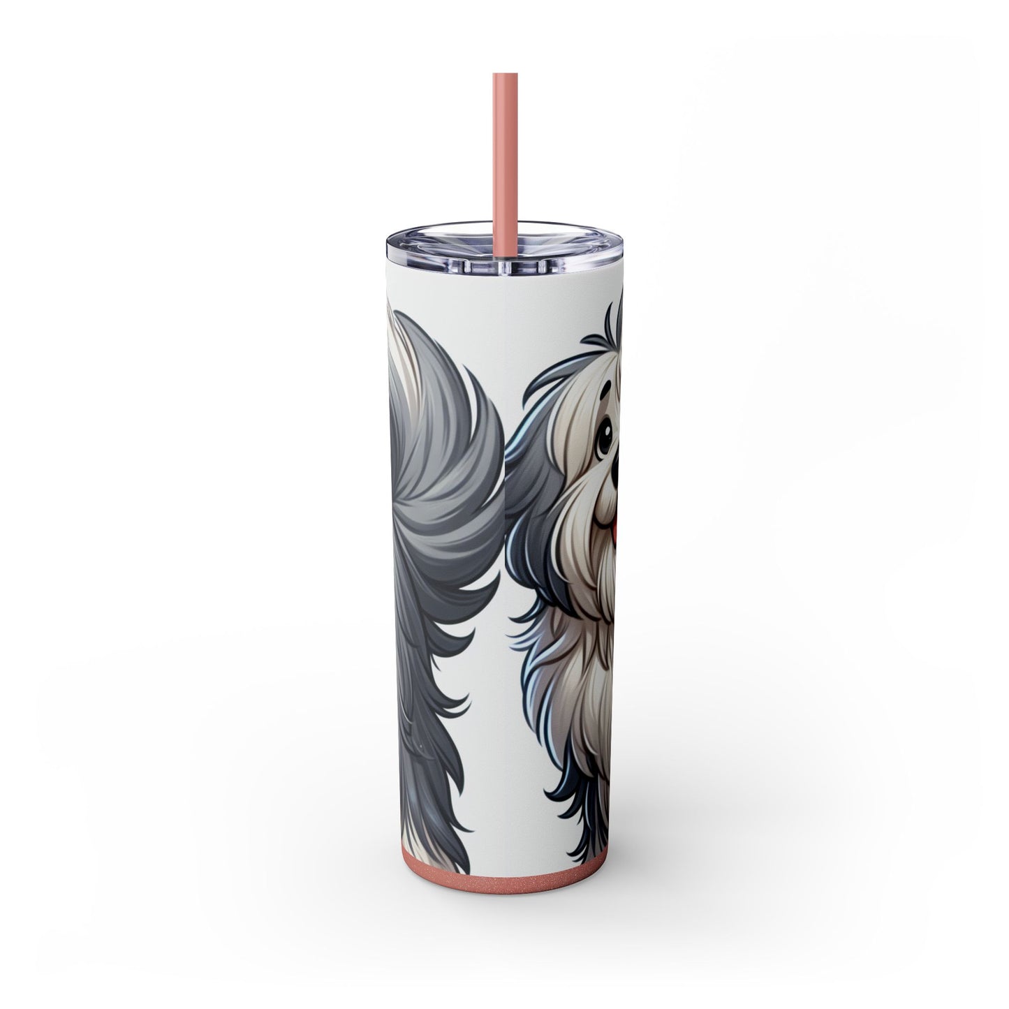 Old English Sheepdog Tumbler with Straw, 20oz