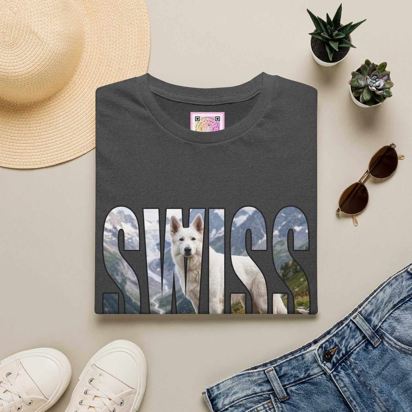 White Swiss Mountain Dog Tee Shirt