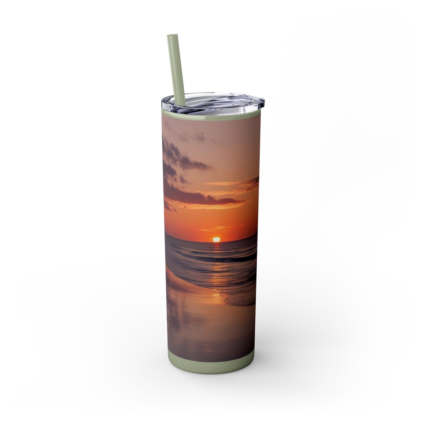 Brilliant Sunrise Skinny Tumbler with Straw, 20oz