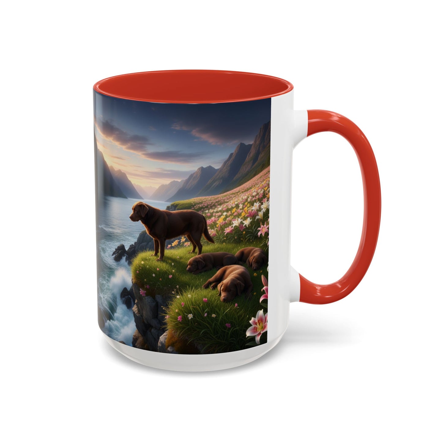 Chocolate Labrador Retriever Accent Mug – Ceramic Coffee Cup