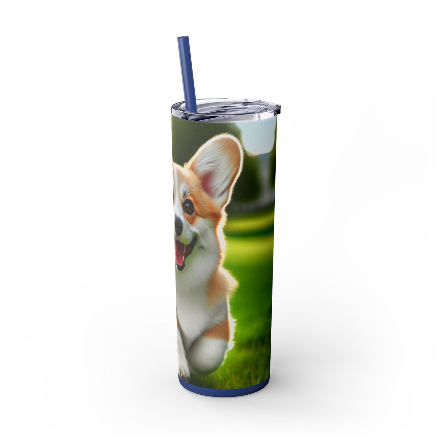 Welsh Corgi Pembroke Skinny Tumbler with Straw, 20oz