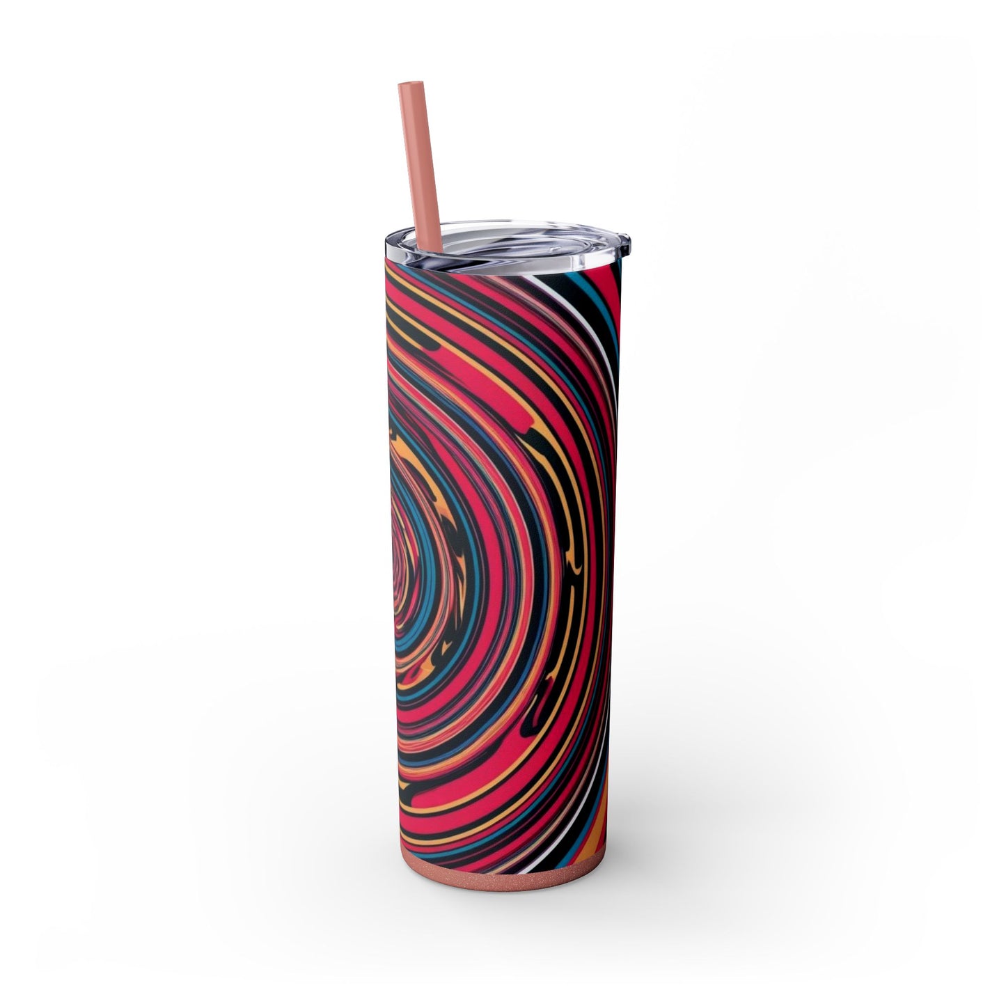 Optical Illusion Skinny Tumbler with Straw, 20oz