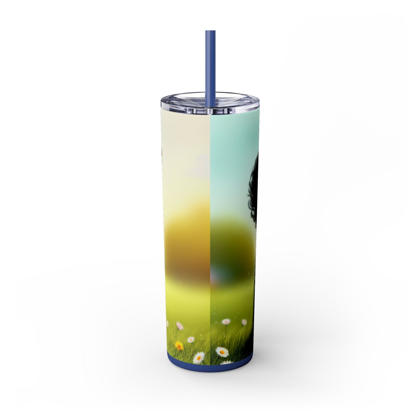 Russian Black Terrier Skinny Tumbler with Straw, 20oz