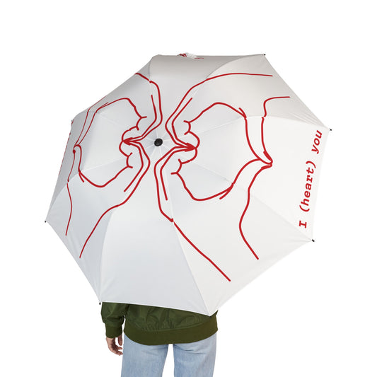 I (Heart) You Hands Semi-Automatic Foldable Umbrella
