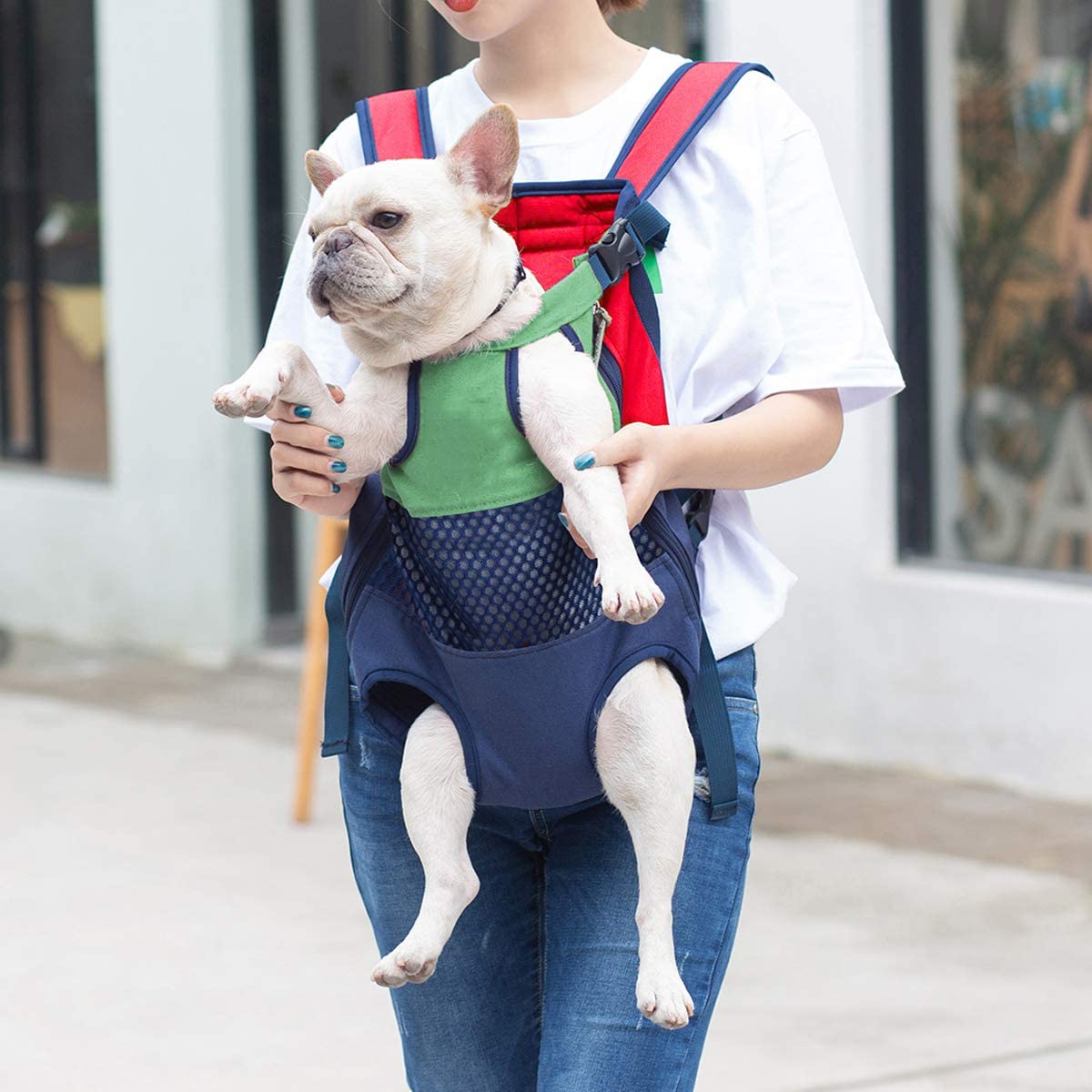Mochila frontal para transportar perros y gatos