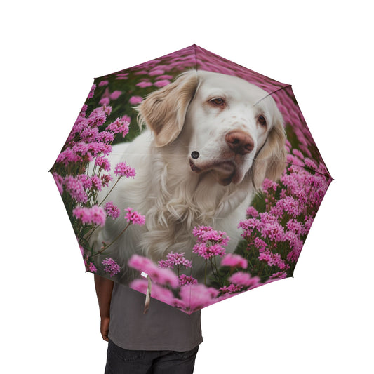 Clumber Spaniel Semi-Automatic Foldable Umbrella