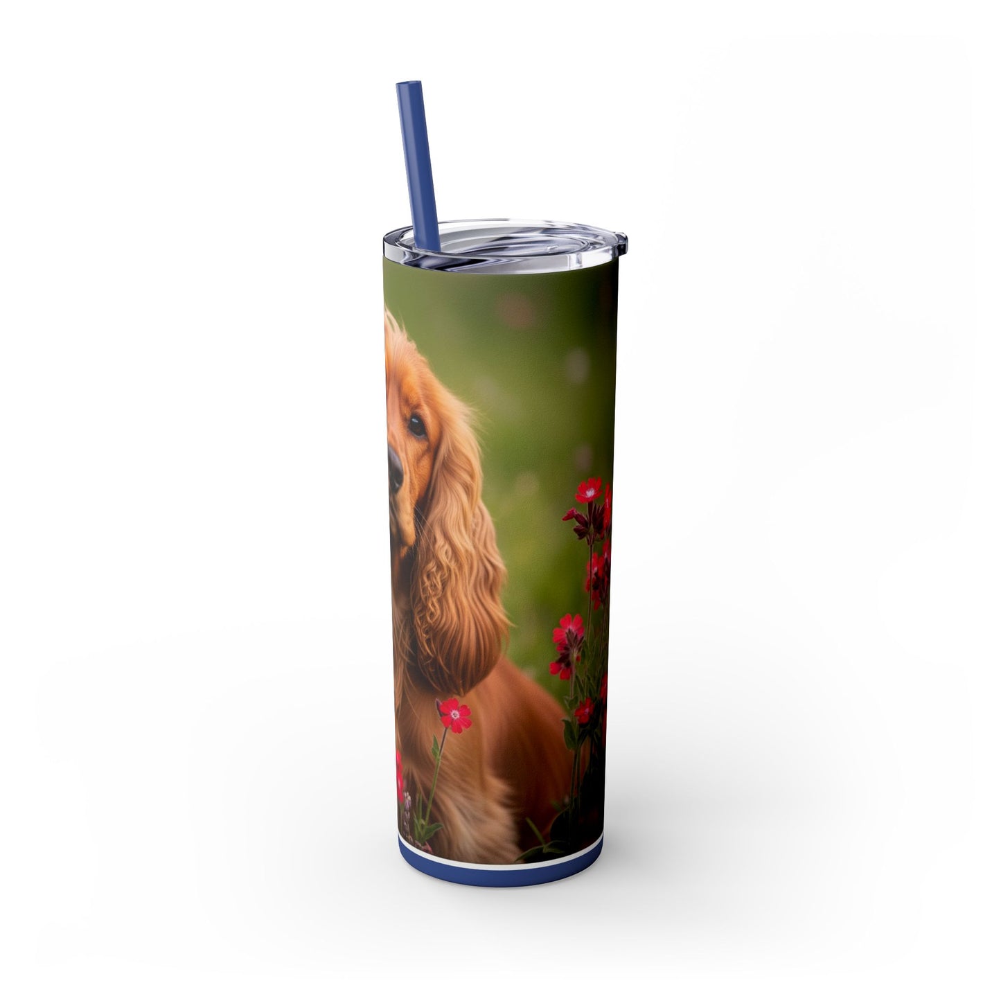 Vaso delgado con pajita de Cocker Spaniel, 20 oz