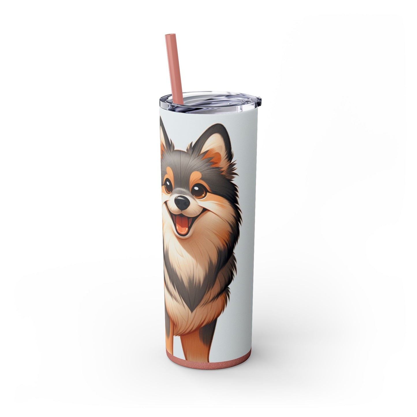 Swedish Vallhund Skinny Tumbler with Straw, 20oz