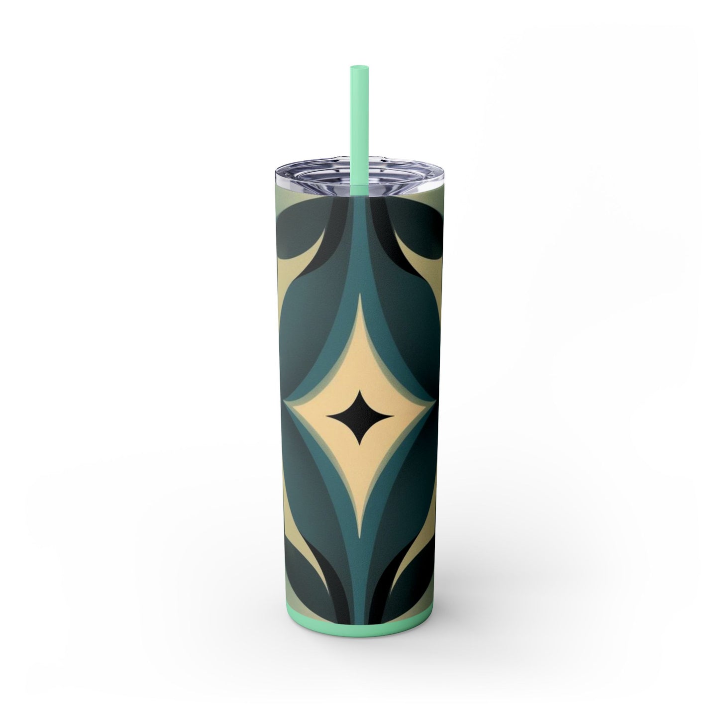 Optical Illusion Skinny Tumbler with Straw, 20oz