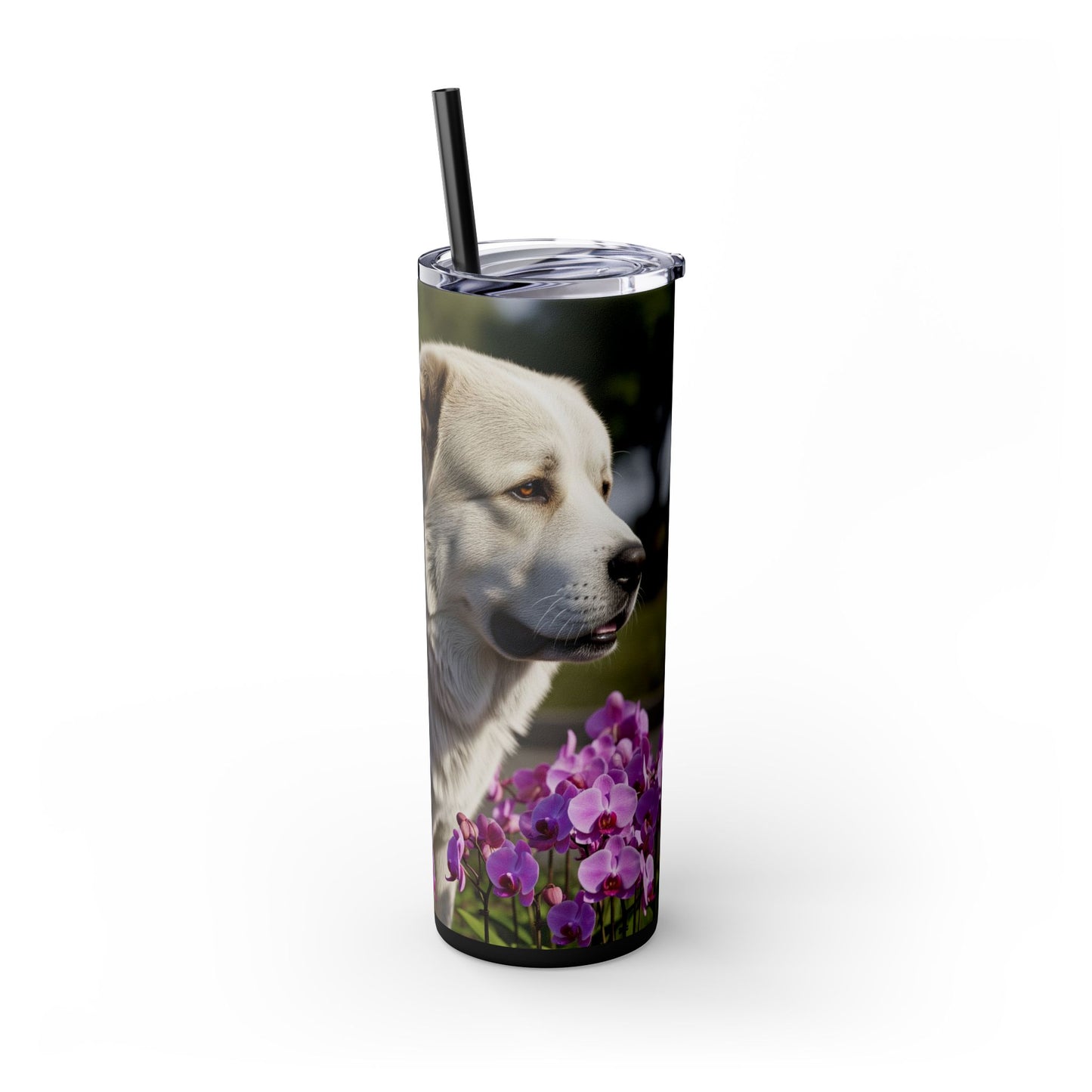 Gobelet isotherme avec paille, motif Berger du Caucase, 590 ml