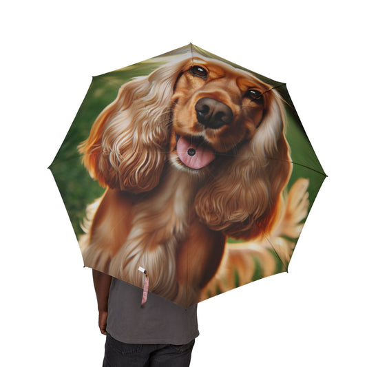 English Cocker Spaniel Semi-Automatic Foldable Umbrella