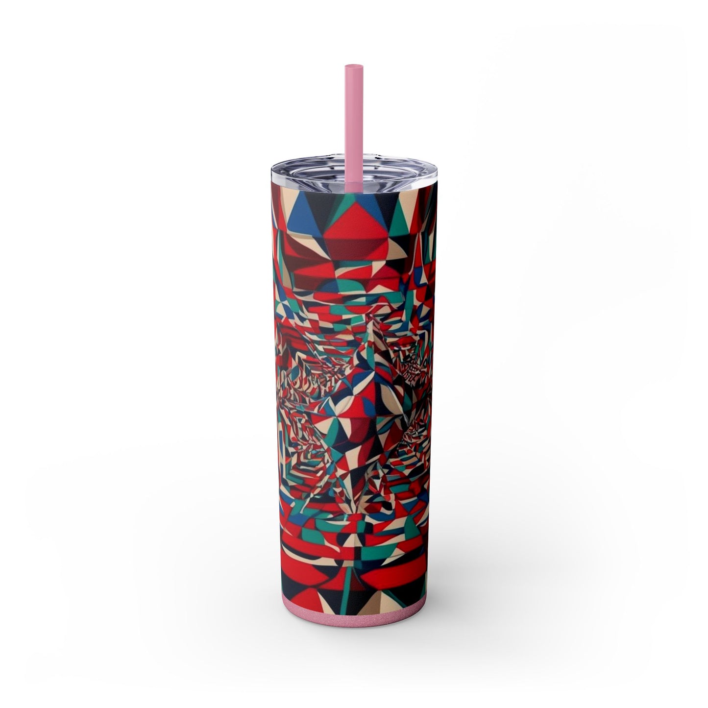 Optical Illusion Skinny Tumbler with Straw, 20oz