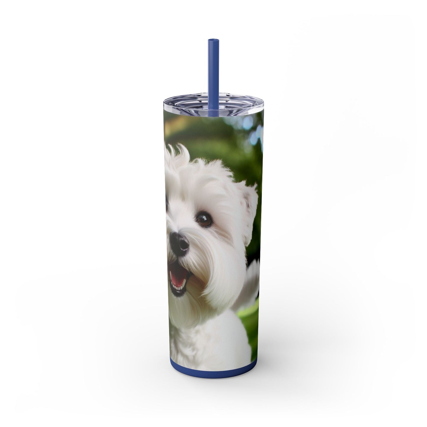 Sealyham Terrier Skinny Tumbler with Straw, 20oz