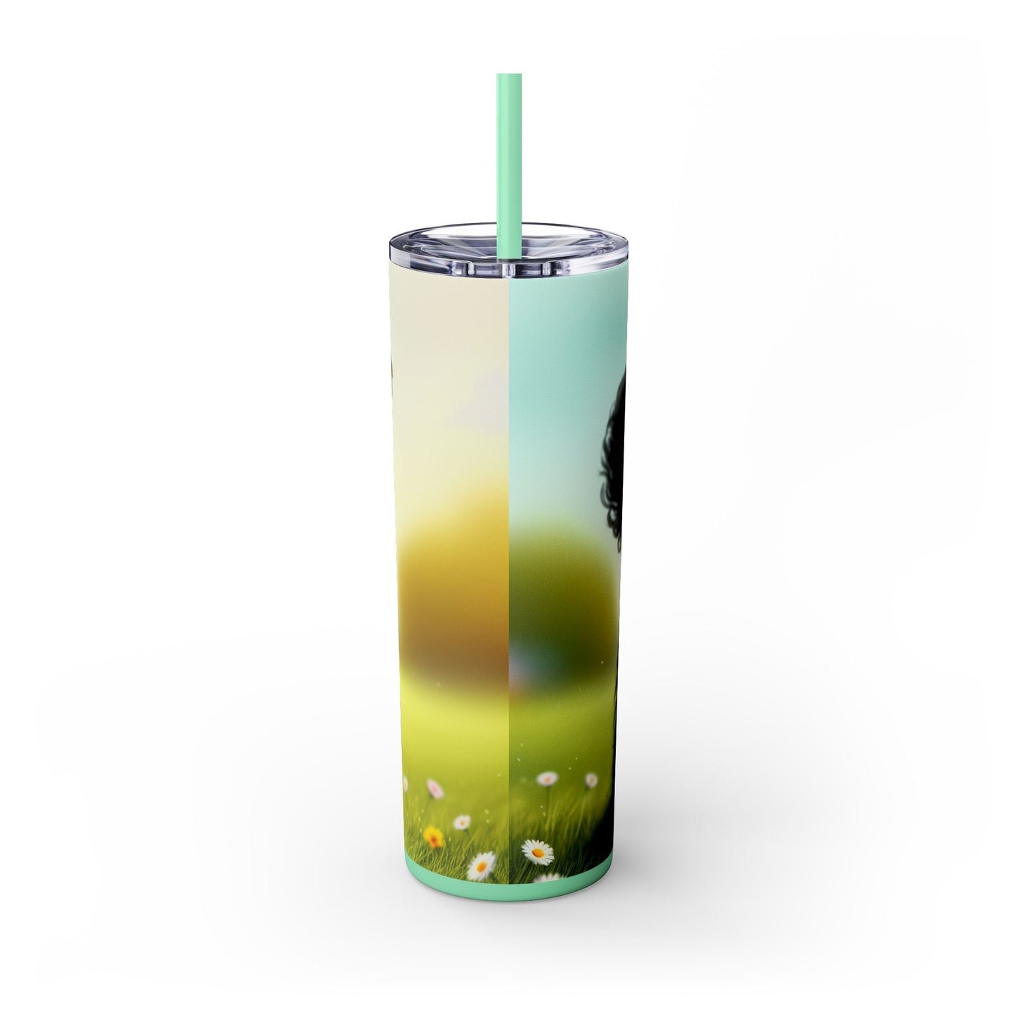 Russian Black Terrier Skinny Tumbler with Straw, 20oz