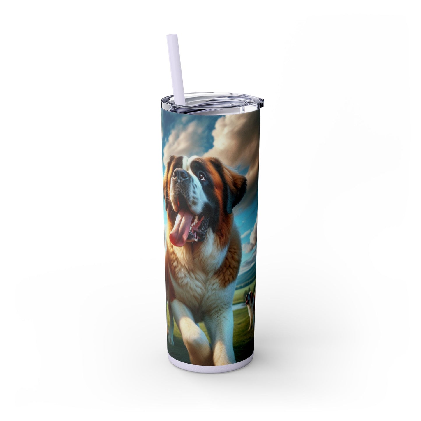 Saint Bernard Skinny Tumbler with Straw, 20oz