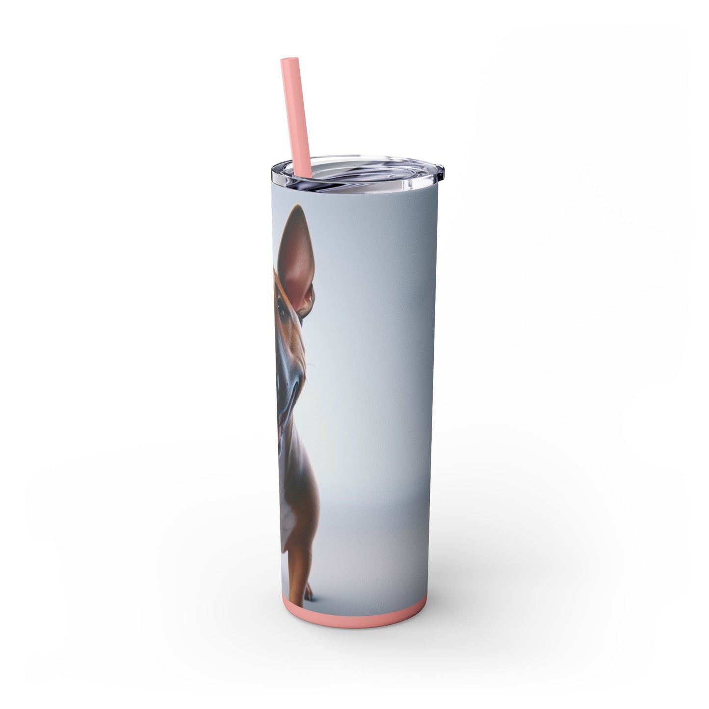 Miniature Bull Terrier Tumbler with Straw, 20oz