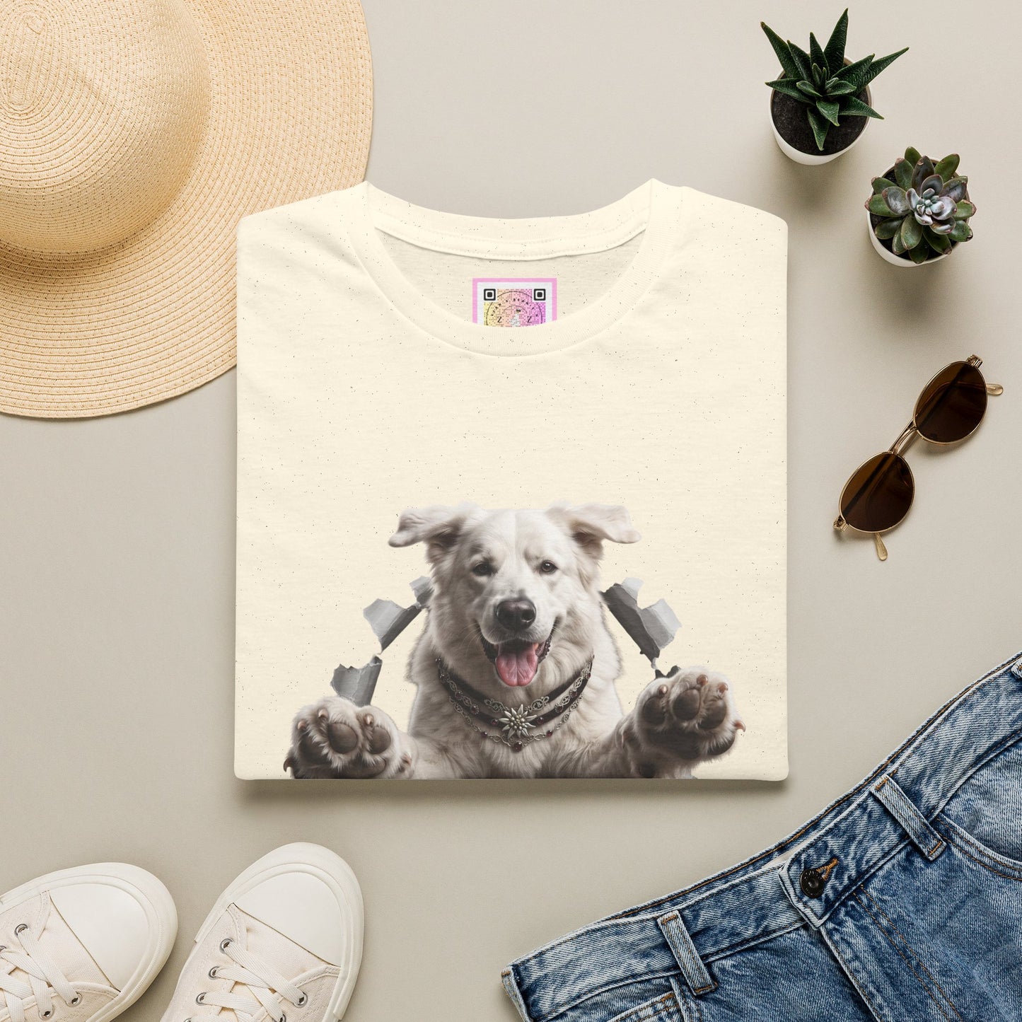 White Swiss Mountain Dog Tee Shirt