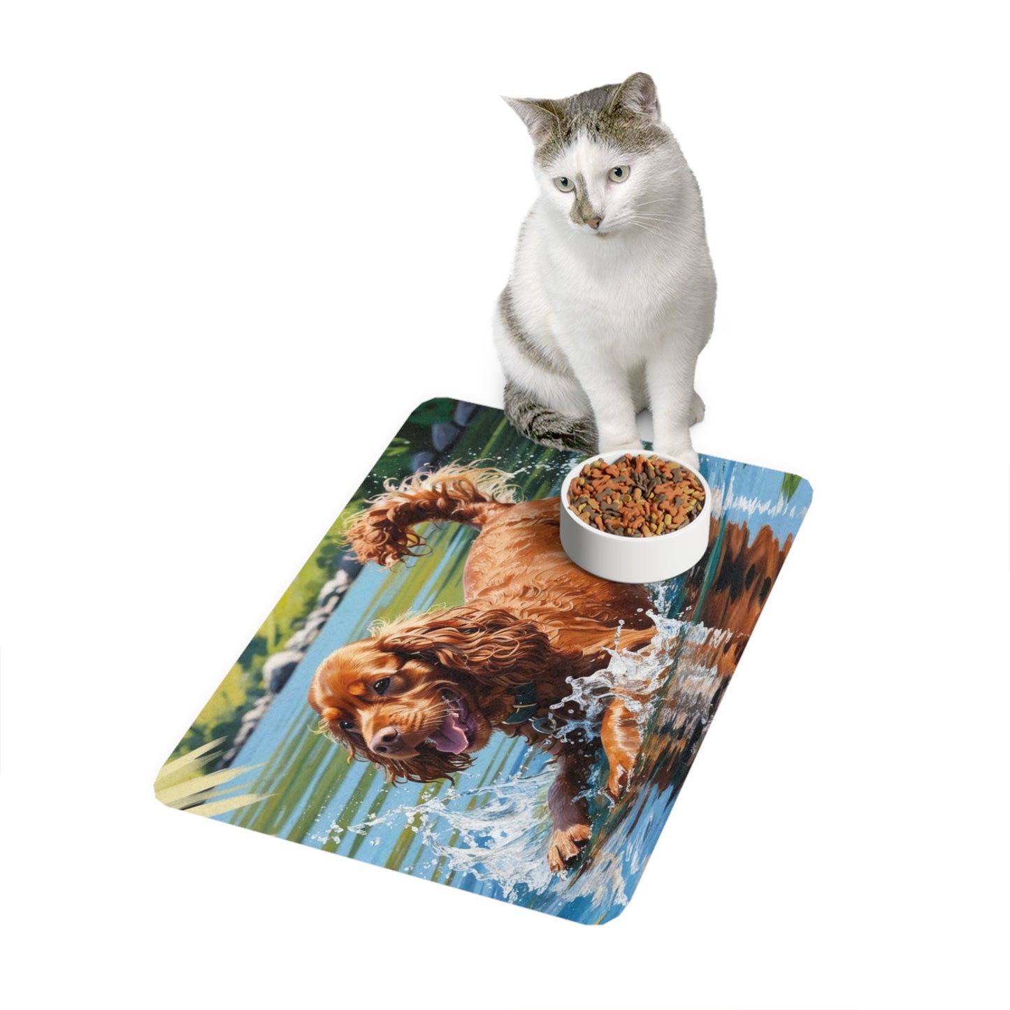 Pet Food Mat (12x18) - Irish Water Spaniel