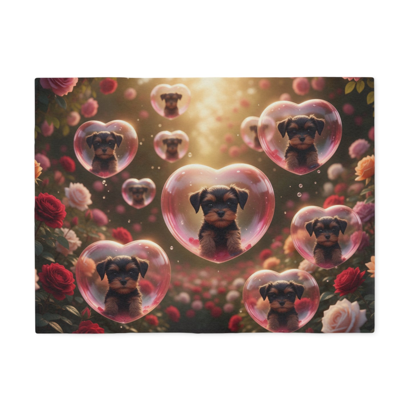 Valentine Puppy Heart Blanket