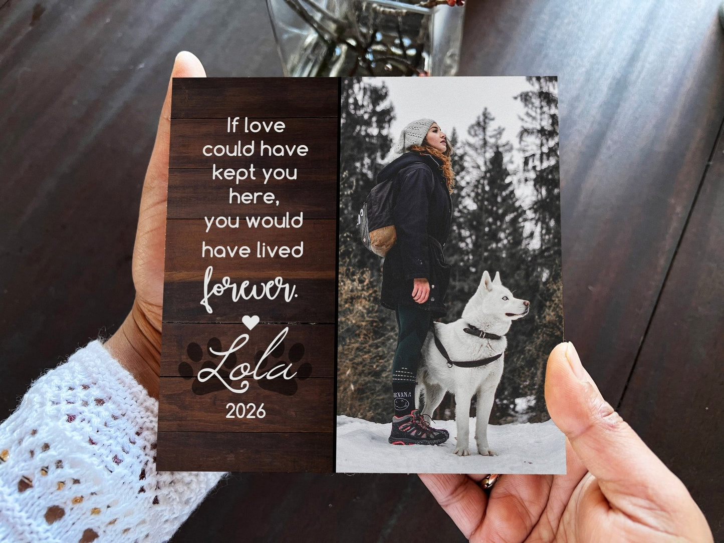 Custom Dog Memorial Photo Block with Photo, Name & Dates