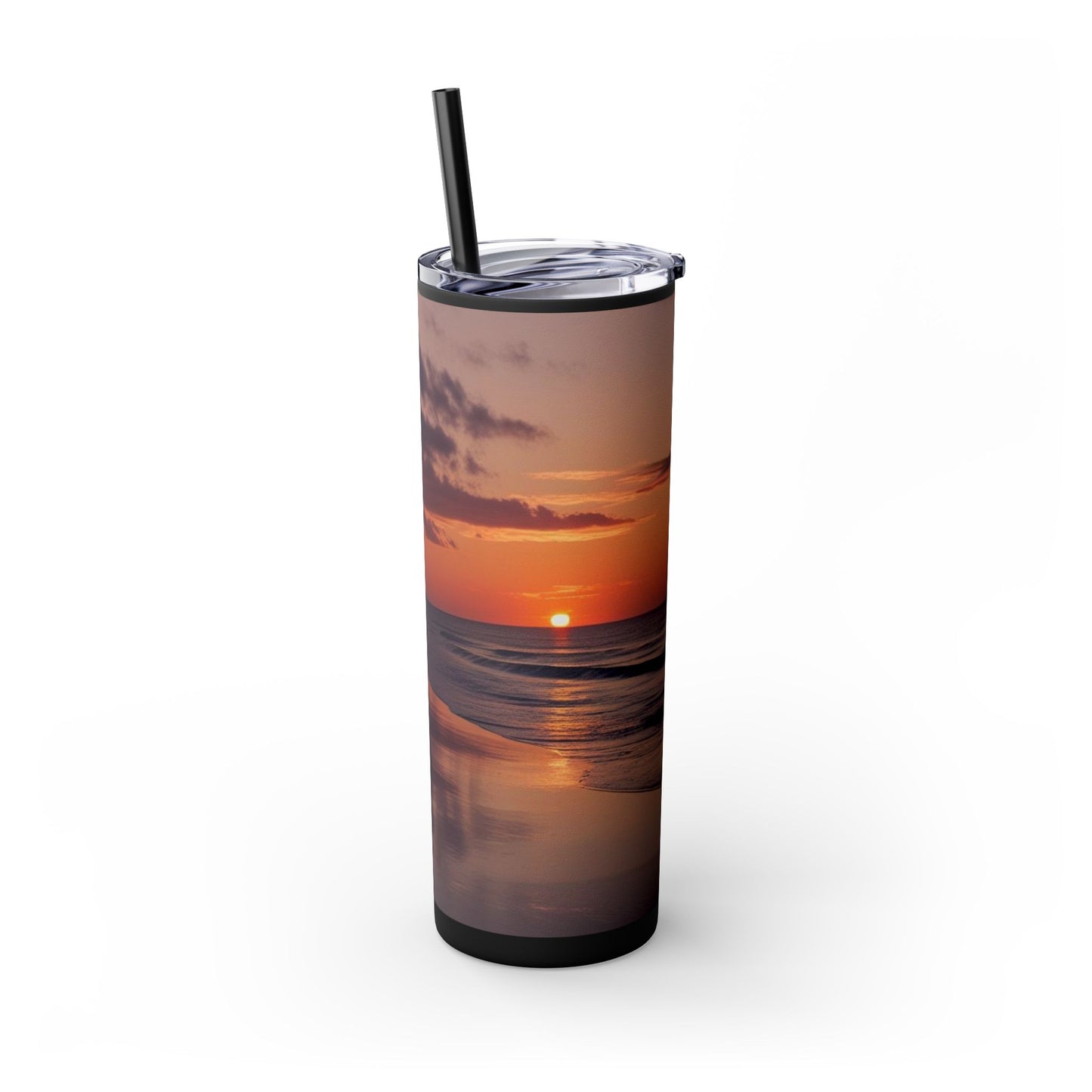 Brilliant Sunrise Skinny Tumbler with Straw, 20oz