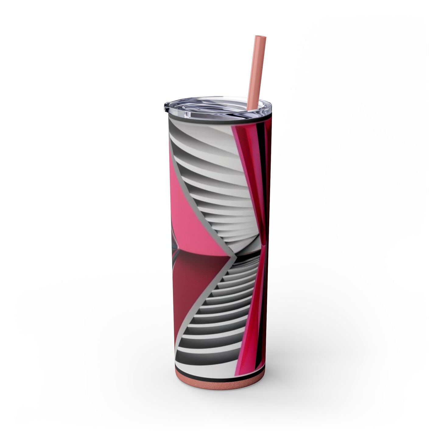 Optical Illusion Skinny Tumbler with Straw, 20oz