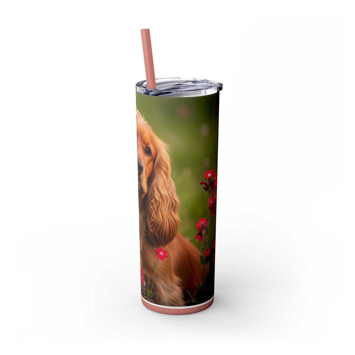 Vaso delgado con pajita de Cocker Spaniel, 20 oz