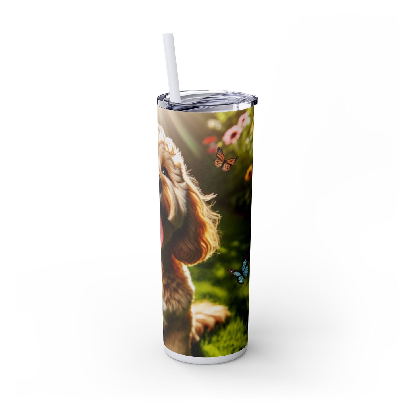 Skinny Tumbler with Straw – 20 oz Stainless Steel Cup