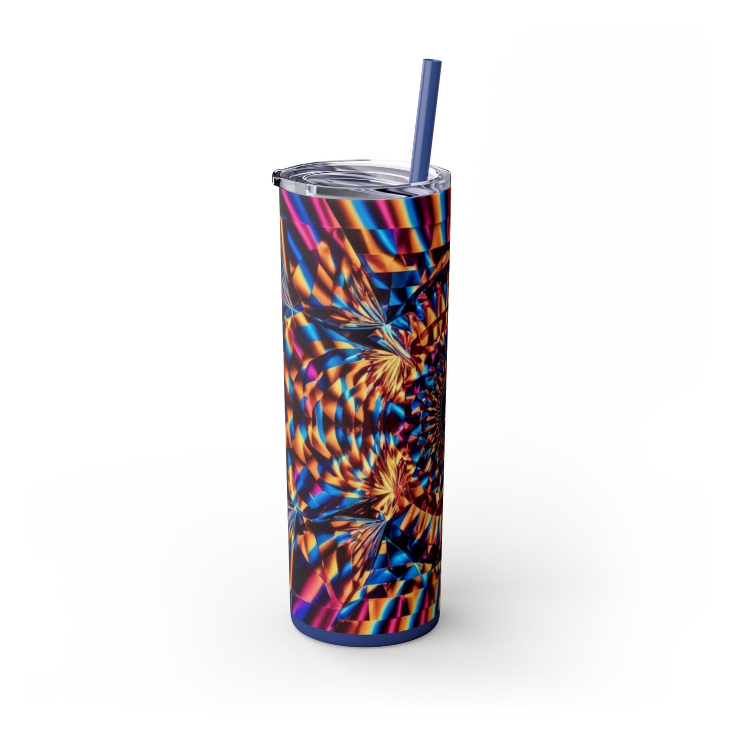 Optical Illusion Skinny Tumbler with Straw, 20oz