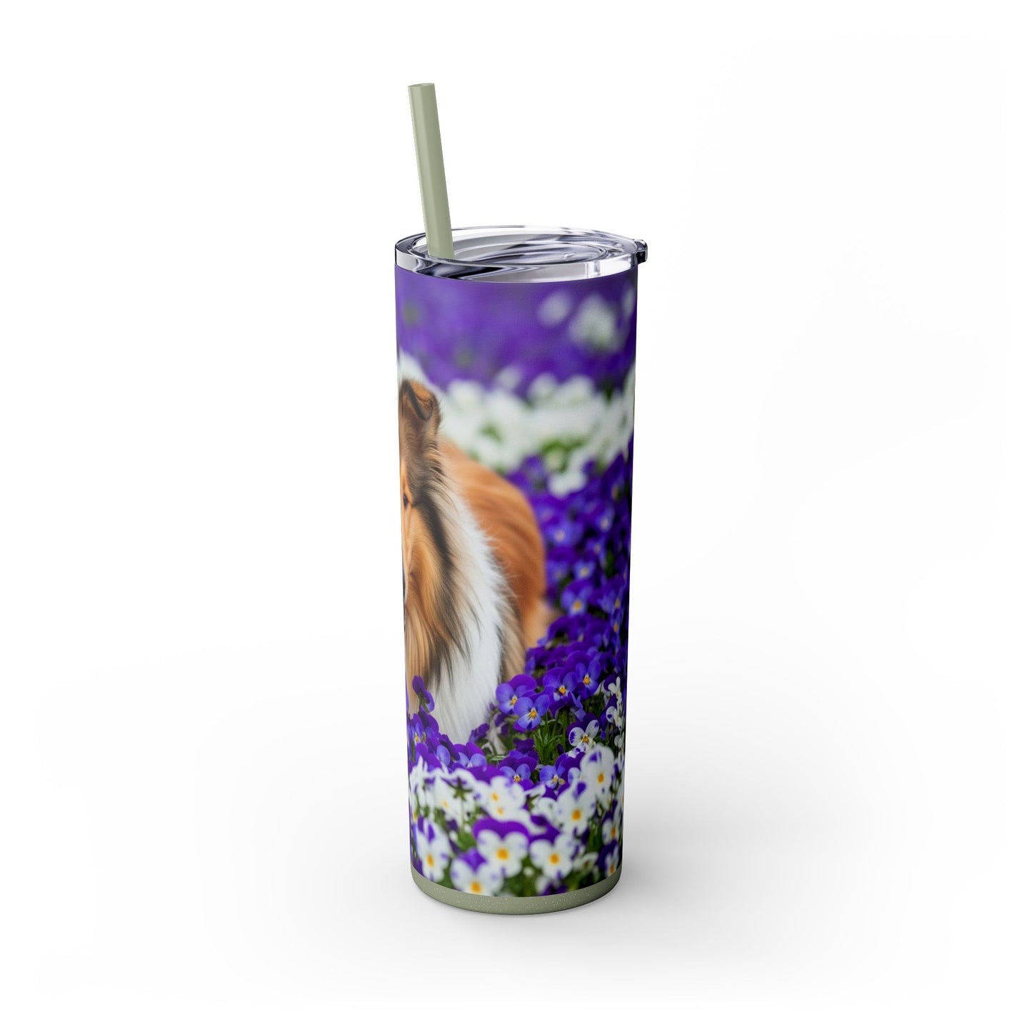 Gobelet isotherme Collie Skinny avec paille, 590 ml