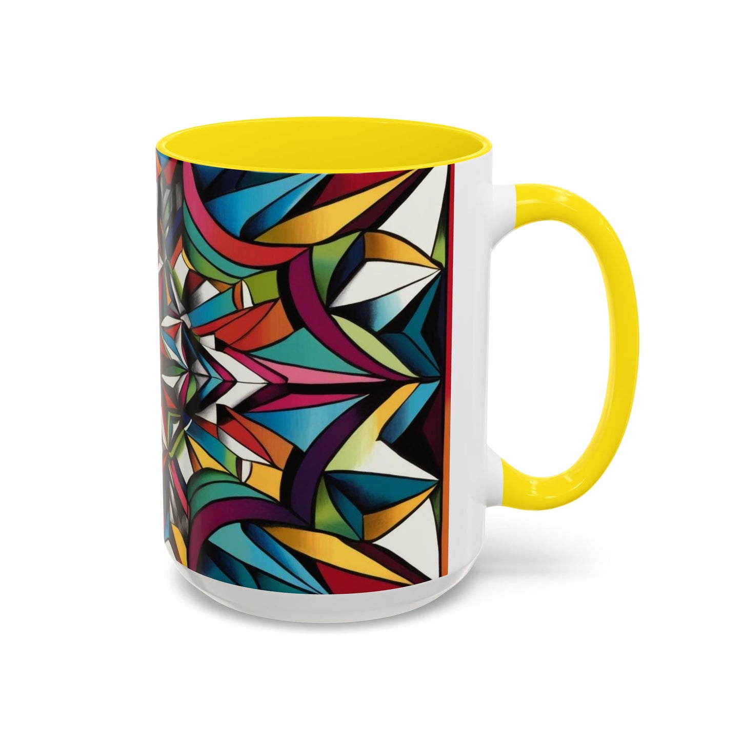 Optical Illusion Accent Mug – Ceramic Coffee Cup
