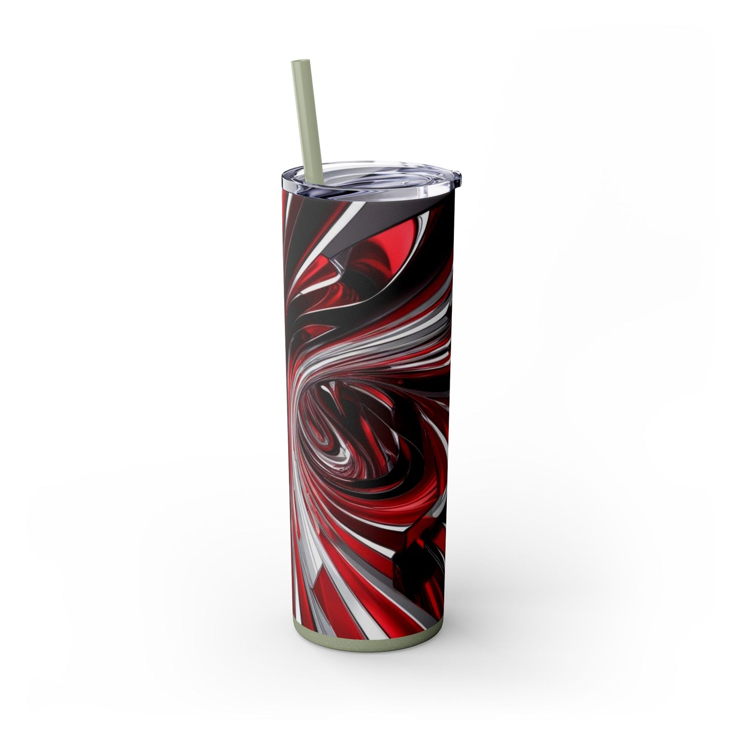 Optical Illusion Skinny Tumbler with Straw, 20oz
