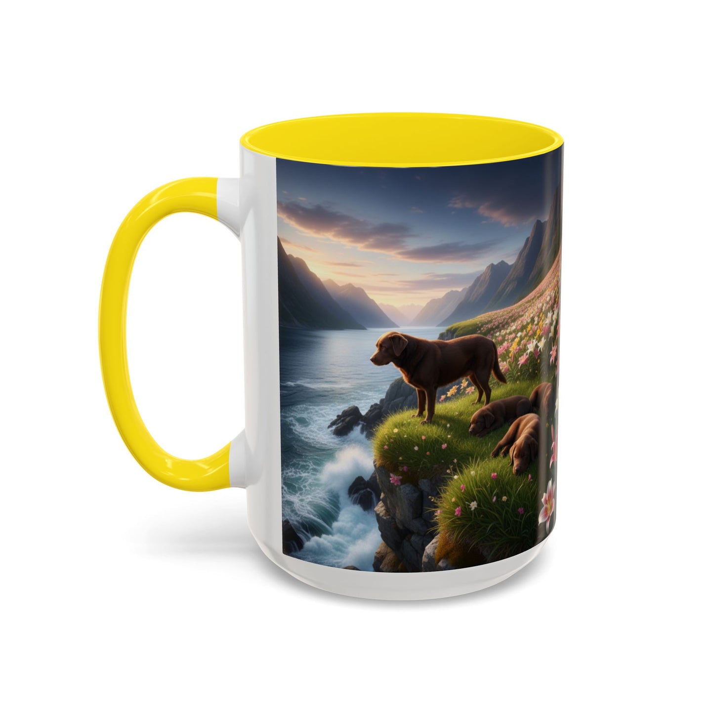 Chocolate Labrador Retriever Accent Mug – Ceramic Coffee Cup